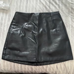Abercrombie Patent Vegan Leather mini skirt (with shorts lining)